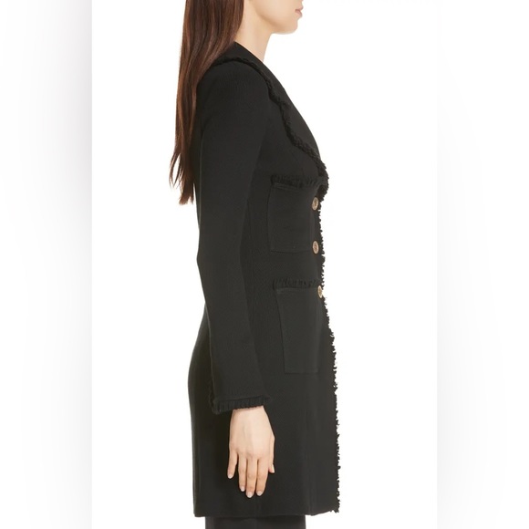 St. John Collection Sz 12 Fringed Wool Blend Milano Pique Knit Topper, NWOT - Picture 3 of 9